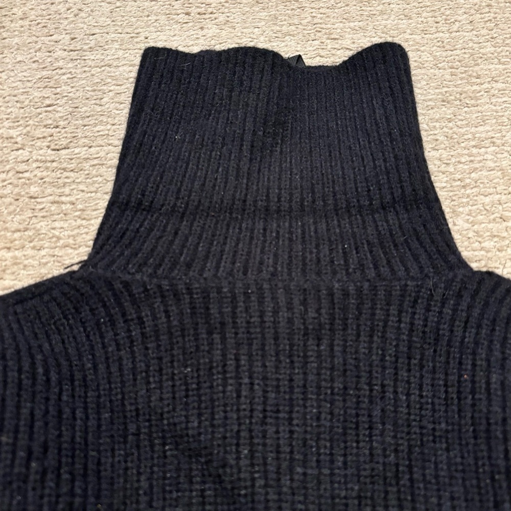 Rachel Zoe Black Half-Zip Poncho Cape - OS​​ - Picture 8 of 8